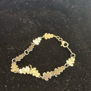 Little girls sterling silver bracelet, teddy bears